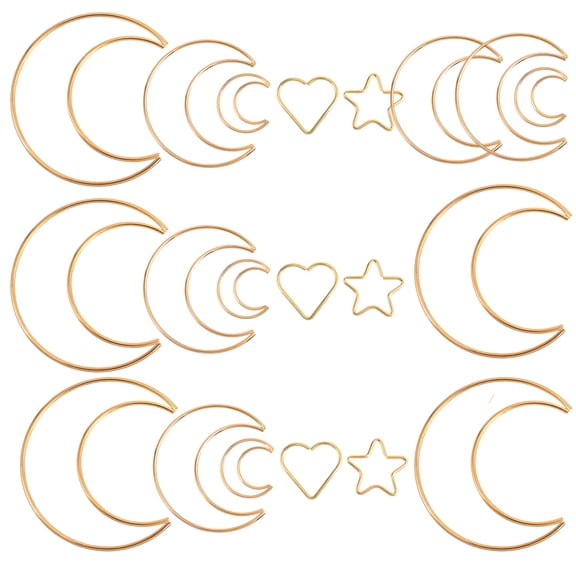OATIPHO 20 Pcs Golden Metal Dreamcatcher Rings for Crafts with Moon Shape Design