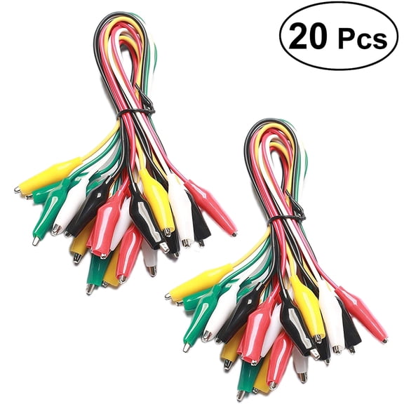 OATIPHO 20Pcs Low Voltage Jumper Wires with Alligator Clips for Lab and Industry