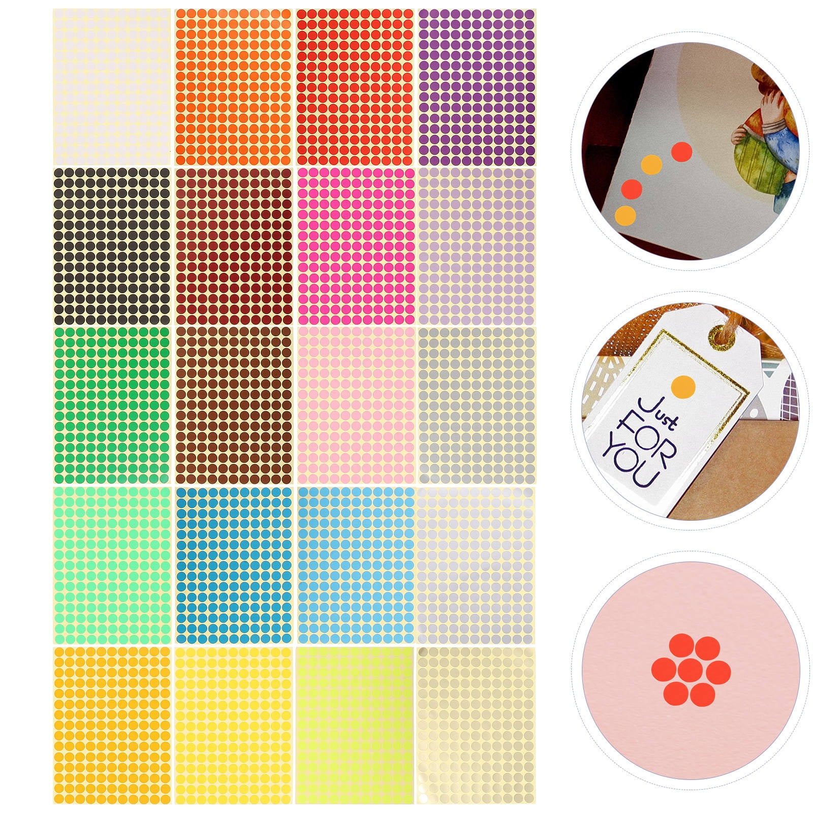 OATIPHO Colored Dot Stickers Adhesive Circle Labels for Reusable ...