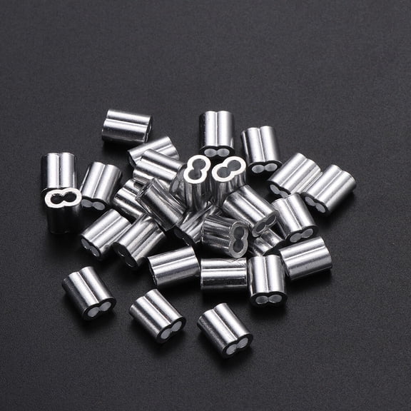 OATIPHO 200Pcs Steel Wire Joint Loop Clamp Clip Corrosion Resistant Aluminum Plated Silver