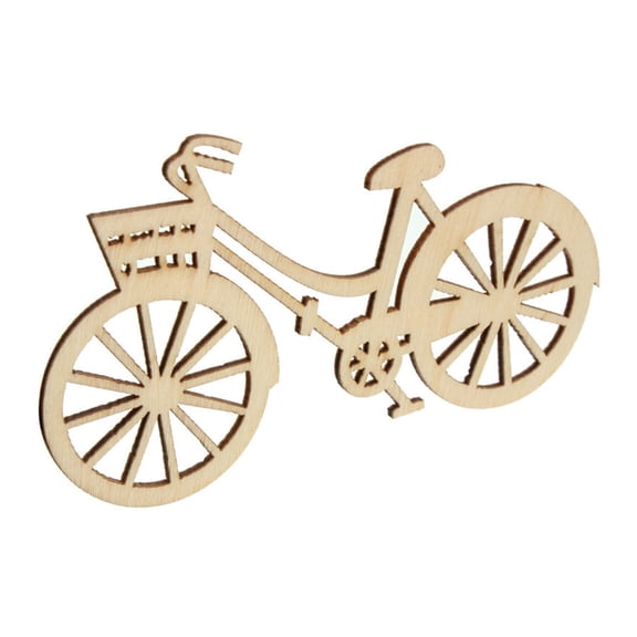 MUSEYA 20PCS Unfinished Wood Cutouts Decoratable Beige Wooden Bike Cutout For Craft Enthusiasts Engagement Party
