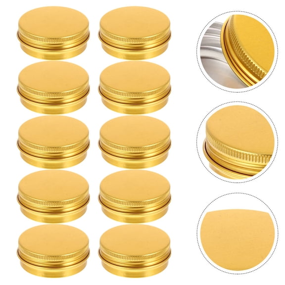OATIPHO 20Pcs Aluminum Tin Container Golden Color Tight Seal Box for Storing Small Items