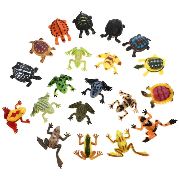 OATIPHO 20Pcs Small Plastic Frogs Assorted Color PVC