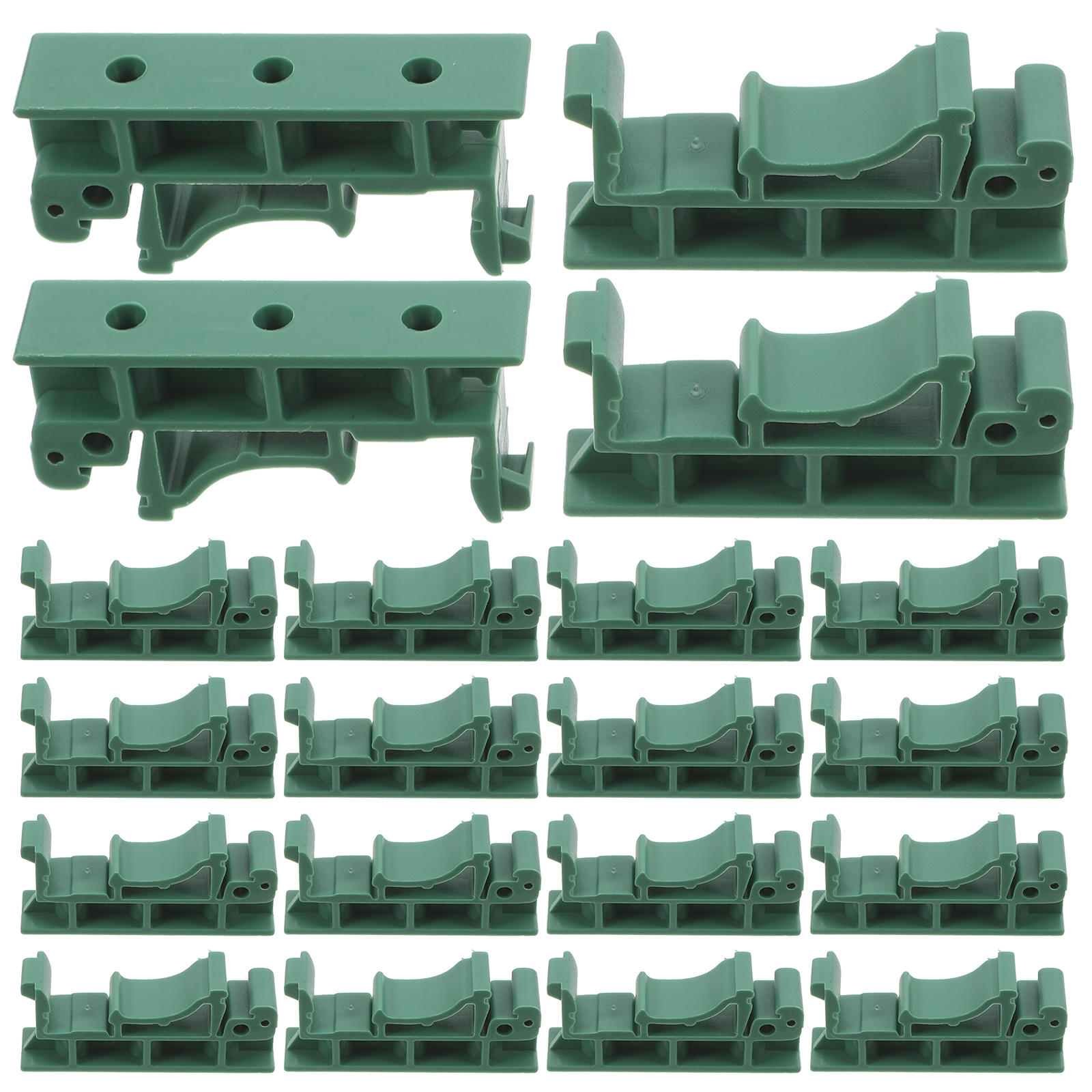 MUSEYA 20Set Din Rail Fasten Clip Green Plastic Easy Installation ...