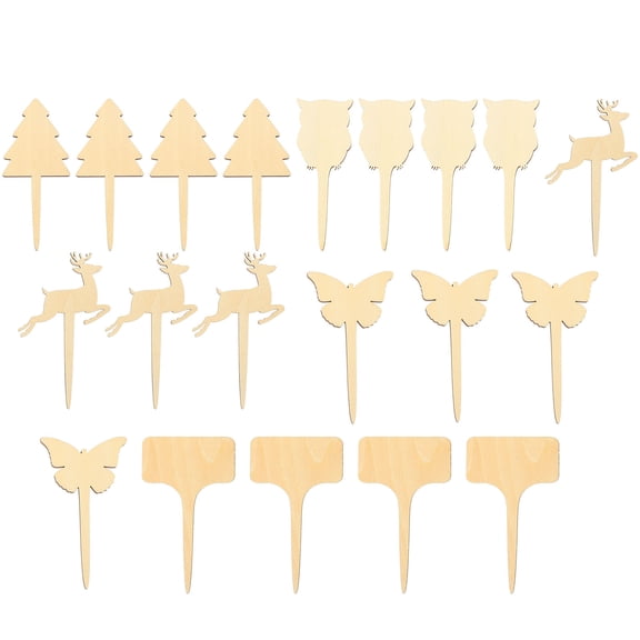 OATIPHO 20Pcs Basswood Plant Tags Assorted Colors Creative Garden Labels for Home and Plant Decoration