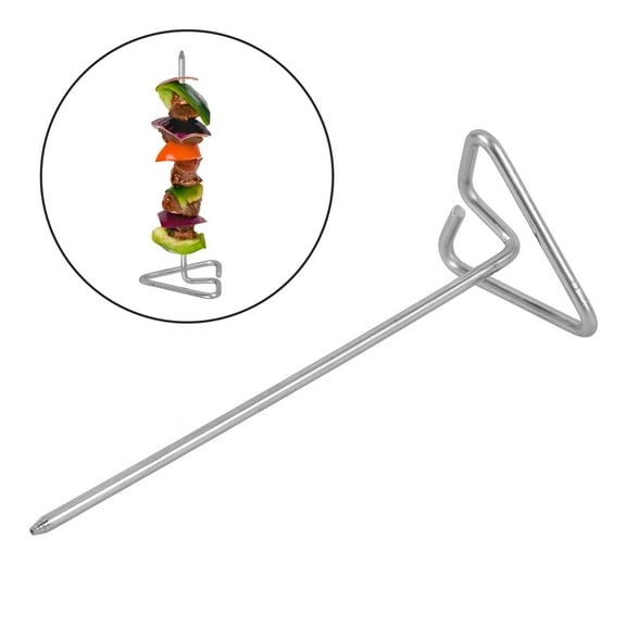 MUSEYA 20pcs Grilled Meat Skewer Stainless Steel Silver BBQ Metal Skewers for Kitchen Utensils