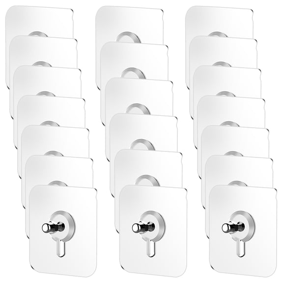 OATIPHO 20pcs Hanging Hooks Adhesive Screw Stickers Transparent Acrylic No Drilling Required Home Decoration Items