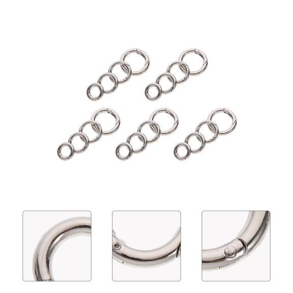 OATIPHO 20pcs Small Metal Spring Rings for Handbags and Keys Daily Life