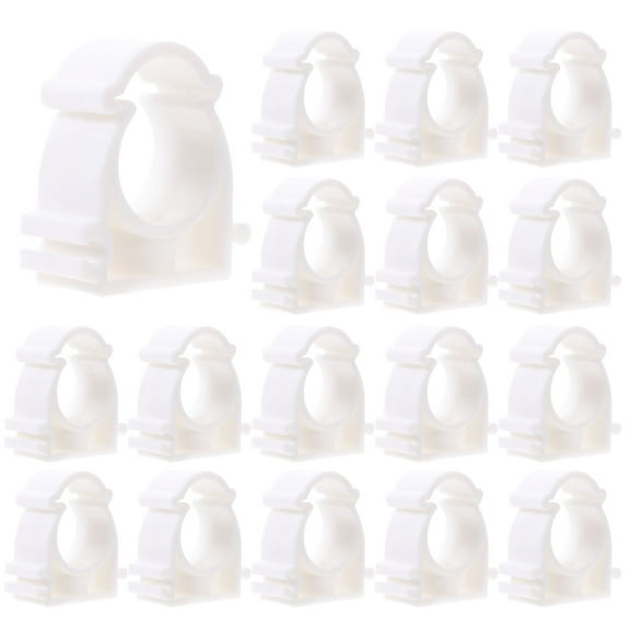 OATIPHO 20Pcs White Plastic Tube Clamps, Firm Installation for Pipes and Tubes