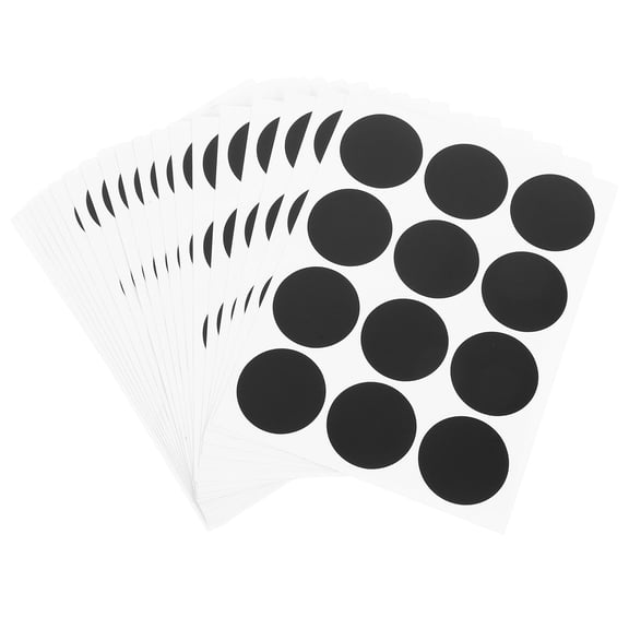 OATIPHO 240 Pcs Fridge Sticker Canister Labels Kitchen PVC Black Round Adhesive Labels