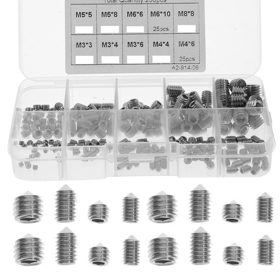 MUSEYA 250pcs Screws Stainless Steel Hexagonal Screw Assortment for Ship Assembly