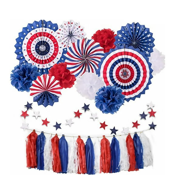 OATIPHO 1Set Multicolor Paper Fan and Banner Set Made of Premium Paper for Party Decor