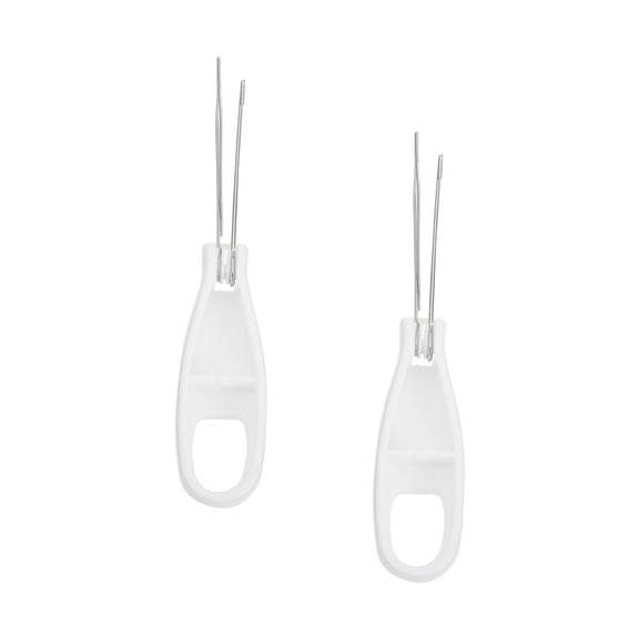 OATIPHO 2Pcs Clothes Wearing Button Hook Tool White Easy One Hand Buttoning Dressing Assistance