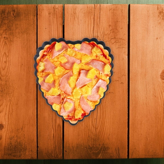 OATIPHO 2Pcs Heart Shape Metal Baking Tray Carbon Steel Oven Pan with Excellent Thermal Conductivity