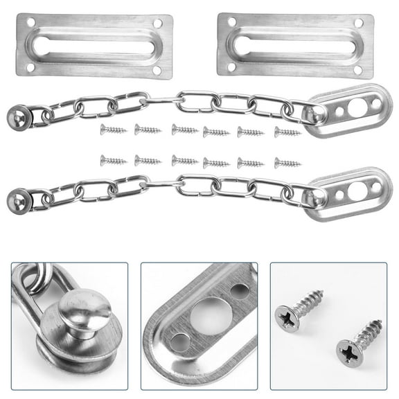 OATIPHO 2Pcs Stainless Steel Security Chain Door Locks Heavy Duty Latch for Safe Door Viewing