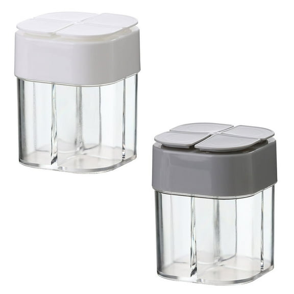 MUSEYA 2Pcs White Condiment Storage Pots Easy Clean Kitchen Jars