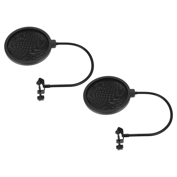 OATIPHO 2Pcs Handheld Mic Pop Filter Shield Black Windscreen Cover with Clip for Microphone Protection