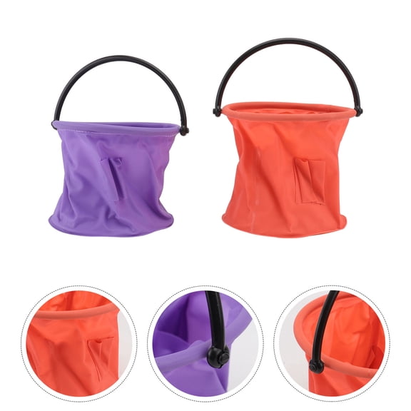 MUSEYA 2Pack Multi-Use Paint Brush Basin Foldable Plastic for Artists Camping Outdoors