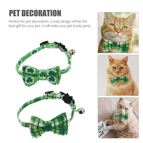 MUSEYA 2Pack Quality Cat Collar Bowtie with Melodious Sound Bell for Holiday Celebration