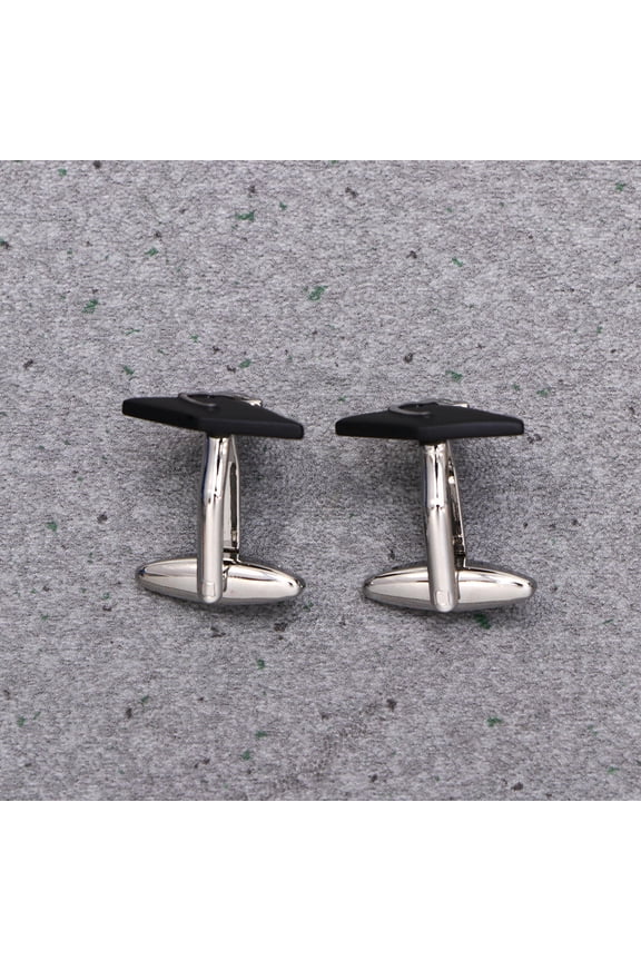 2Pack Shirt Cuff Jewelry Black Brass Modern Design Graduation Wear for Men