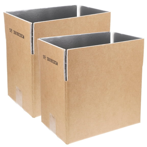 OATIPHO 2Pcs Large Kraft Paper Cooler Boxes for Cold Food Shipping and Storage