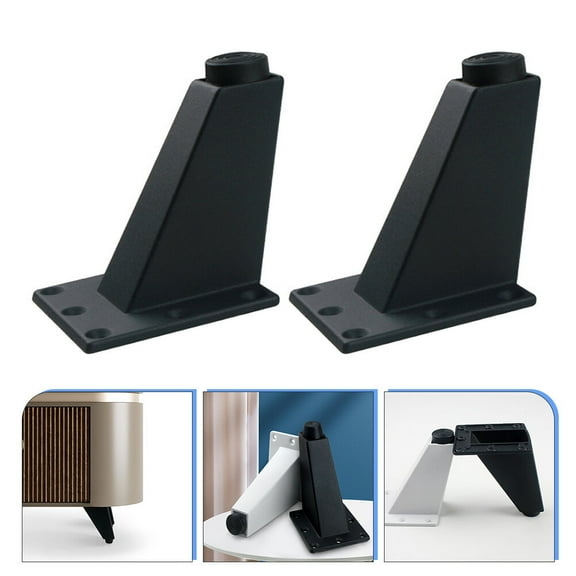OATIPHO 2Pcs Adjustable Table Leg Black Aluminum Alloy Classic Style Furniture