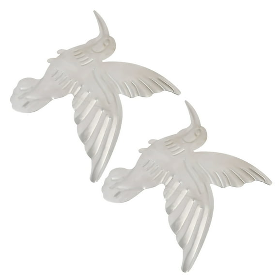 MUSEYA 2Pcs Bird Wall Decor Silver Iron Adornment for Living Room Bedroom Garden