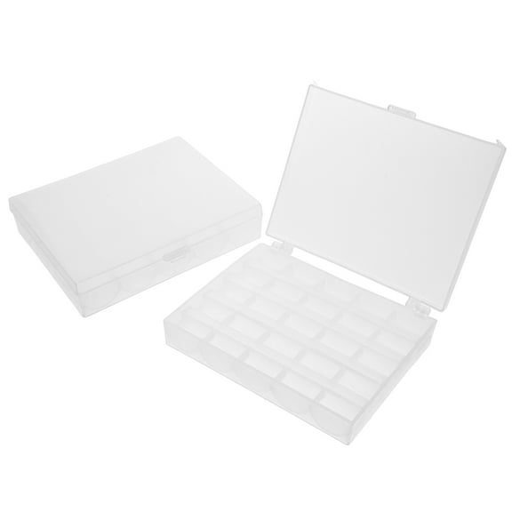 OATIPHO 2Pcs Clear Plastic Bobbin Organizer Sewing Kit Storage Container Multifunctional Craft Box