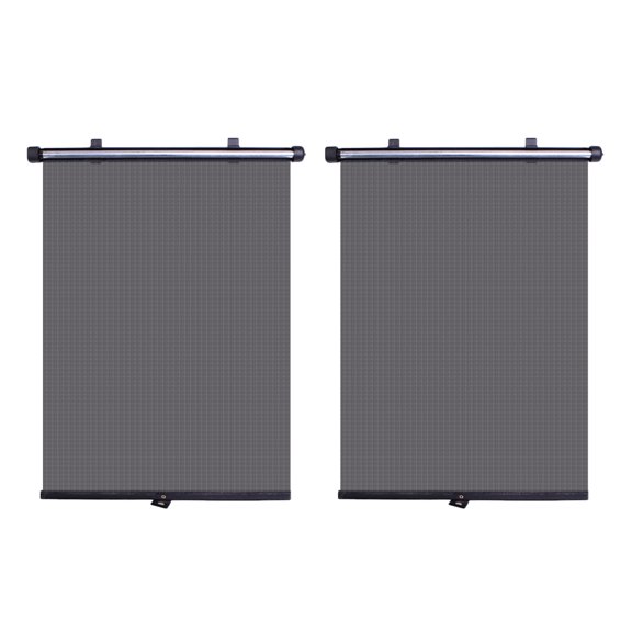 OATIPHO 2Pcs Foldable Car Window Covers Black Retractable Sunshade Protects Interior from Heat
