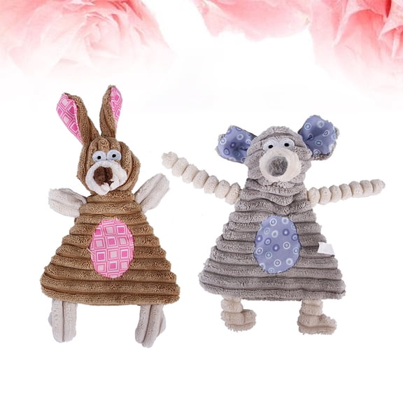 MUSEYA 2Pcs Small Animal Toys for Pets Assorted Color Bite Wear Resistant Playing Indoor Playtime