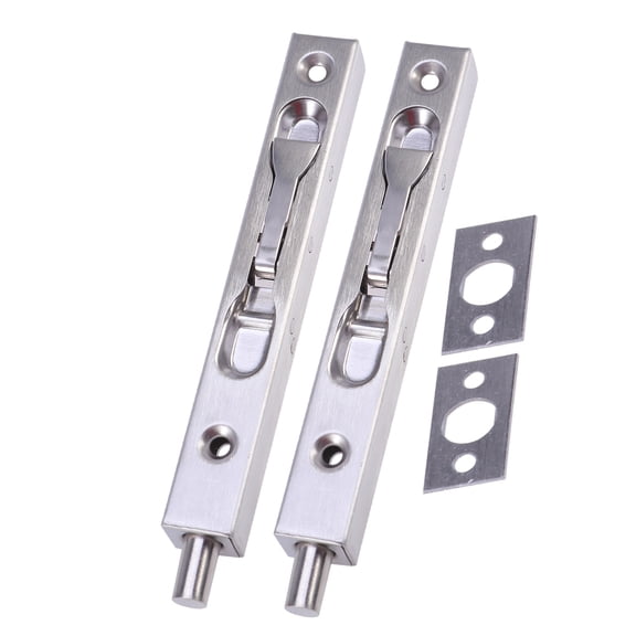 OATIPHO 2Pcs Durable Stainless Steel Door Buckle Bolt with Low Profile Design for Residential Doors