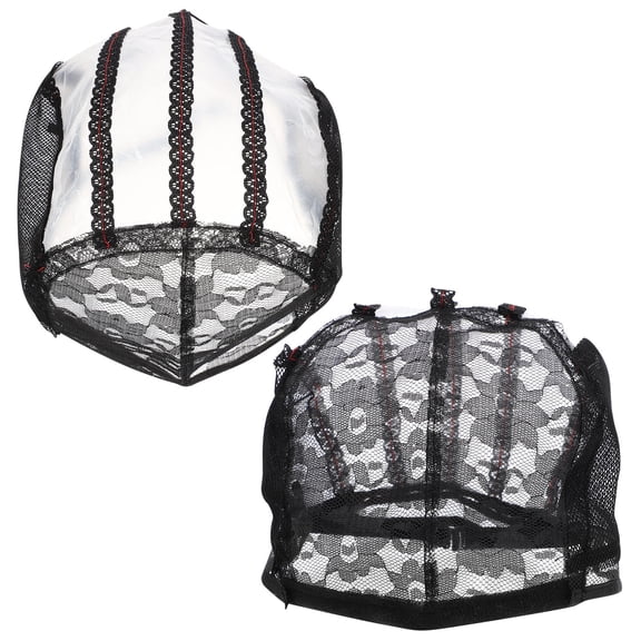 MUSEYA 2Pcs Elastic Mesh Hair Net Lace Wig Caps Durable Breathable Bonnet for Adults