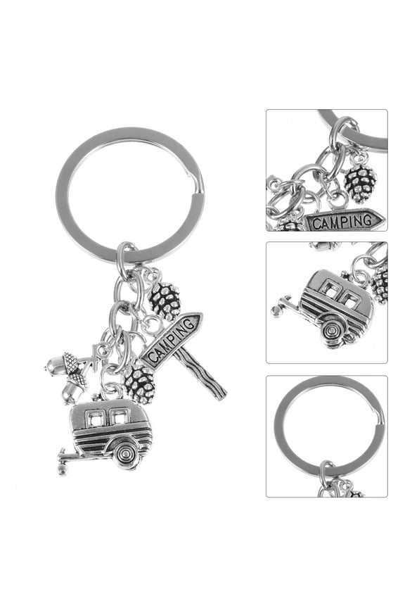 2Pcs Metal Key Chains for Outdoor Use Stylish Lightweight Key Rings with Creative Pendant Design
