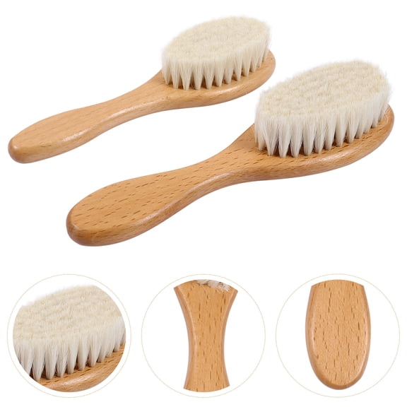 OATIPHO 2Pcs Beige Beard Hair Brush for Cleaning Use and Neck Duster Barber Styling