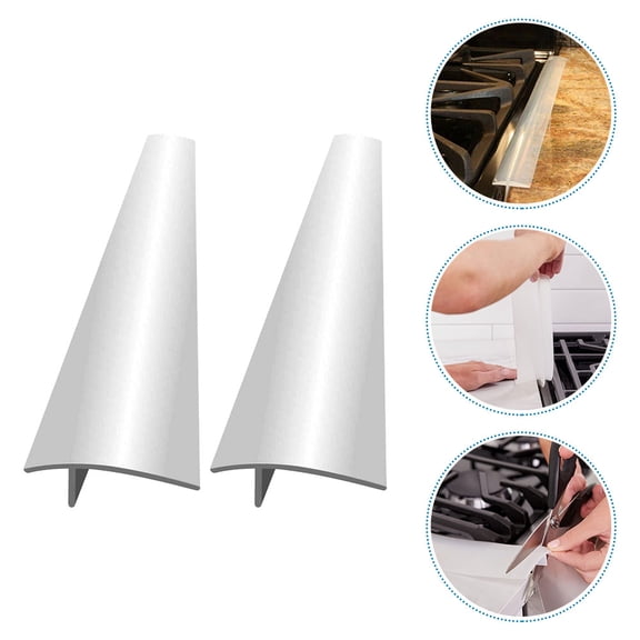OATIPHO Nonslip Silicone Stove Guard 2Pcs, Transparent Kitchen Gap Cover for Home