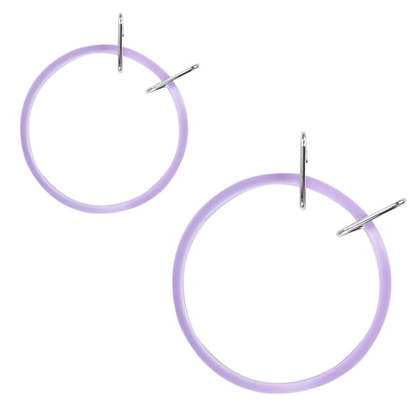MUSEYA 2Pcs Ring Hoop Purple Plastic to Fix Fabric for Needlework Projects