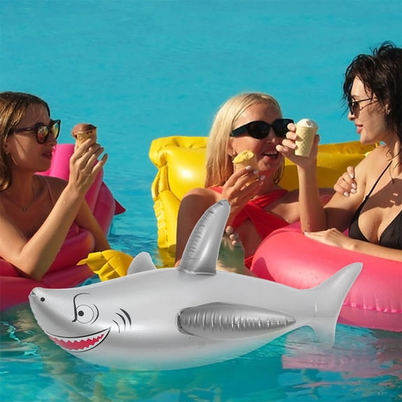 OATIPHO 2Pcs Large Inflatable Shark Float Durable PVC Material for Outdoor Pool Parties