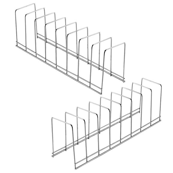 MUSEYA 2Pcs Silver Chrome Dish Rack For Bowls 11.8X3X4In