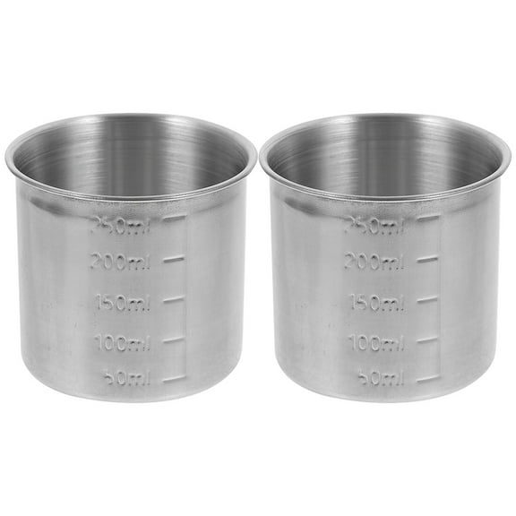 MUSEYA 2Pcs Silver Measuring Cup Kitchen Gadget for Ingredient Measuring at Picnic