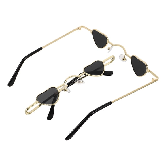 OATIPHO 2Pcs Lightweight Heart Sunglasses Black Small Frame Stylish Eyewear for Parties Travel