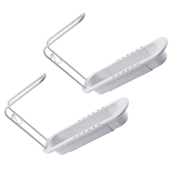 OATIPHO 2Pcs White Dish Rag Holder with Retractable Sponge Stand for Kitchen Sink Storage