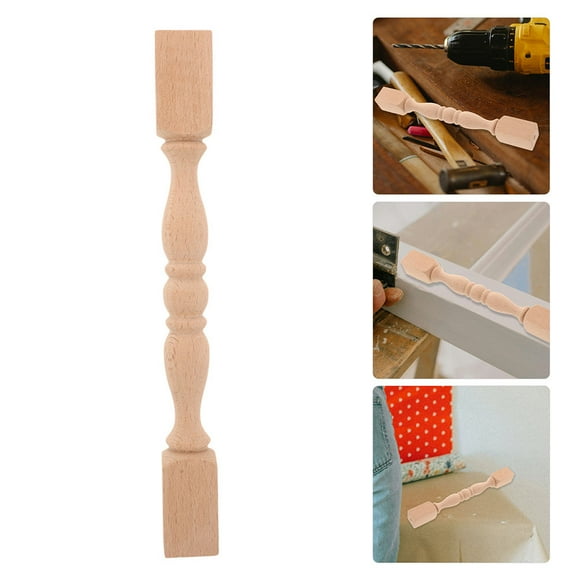 MUSEYA 2Pcs Staircase Balusters Light Yellow Wooden Support Rods for Staircase Homeowners Traditional Style