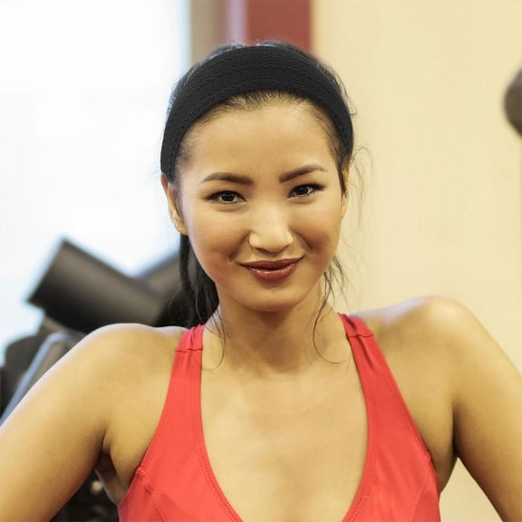 OATIPHO 2Pcs Black Nonslip Wide Hairbands Breathable Mesh Forehead Cover for Decoration