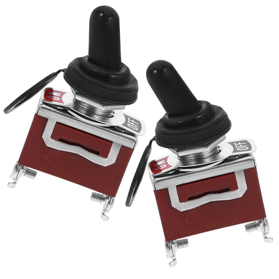 OATIPHO 2Pcs Light Brown Waterproof Toggle Switch for Car with Protective Cap 15A High Current Electrical Control