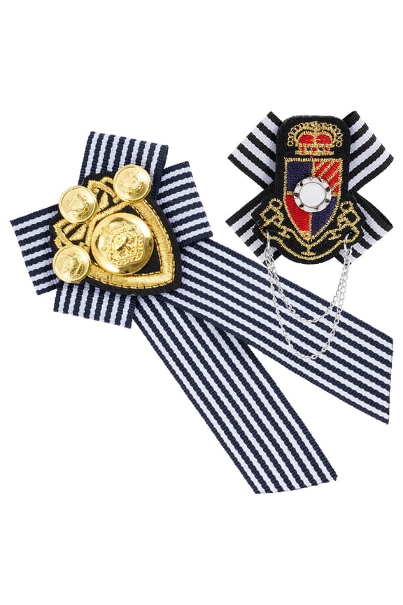 2Pcs Multipurpose Decorative Epaulettes Brooch Pins for Jackets Hats and Scarves
