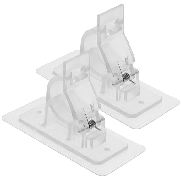 OATIPHO 2Pcs Transparent Plastic Curtain Rod Holder Brackets Adhesive for Shower Curtains