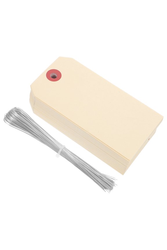 100Pcs Multipurpose Brown Manila Tags with Wire for Shipping and Packaging