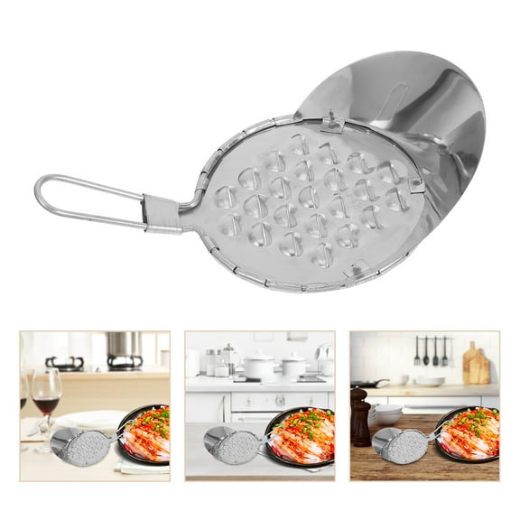 OATIPHO 2Pcs Stainless Steel Manual Kitchen Scraper for Cold Noodles Bean Jelly Cheese with Ergonomic Handle Plated Silver