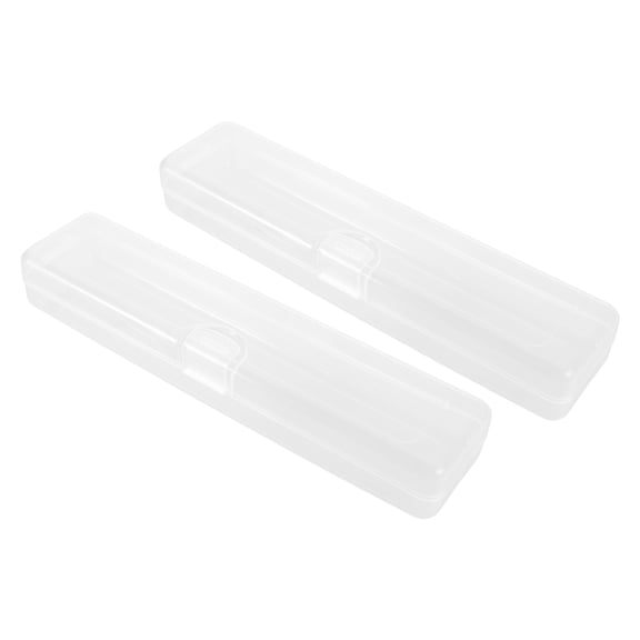 OATIPHO 2Pcs Travel Makeup Brush Case with Lid Portable Clear Cosmetic Storage Container