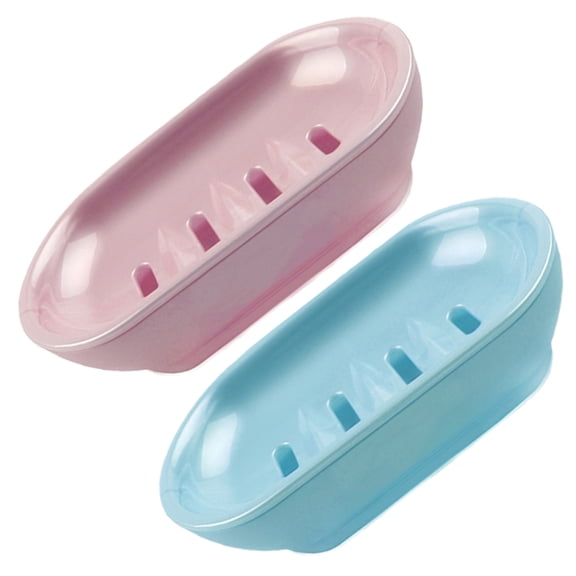 MUSEYA 2Pcs Soap Storage Tray for Shower Bathroom with Draining Design Assorted Color